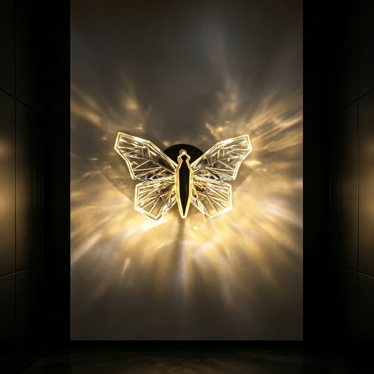 3D Crystal Butterfly LED Wall Lamp – Night Light for Bedroom Home Decor Gift