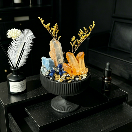 Citrine, Aquamarine & Kyanite Crystal Planter