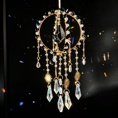 Amethyst Sunlight Catcher – Double Ring Prism Hanging Ornament
