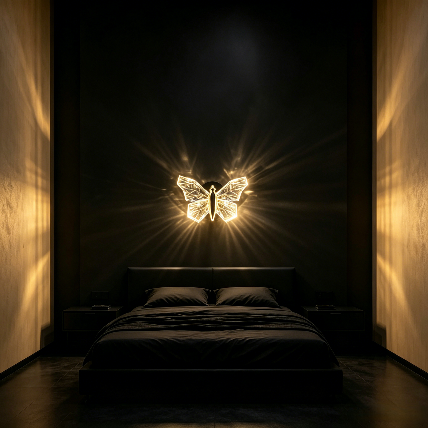3D Crystal Butterfly Wall Lamp – LED Night Light for Romantic Bedroom Decor & Gift