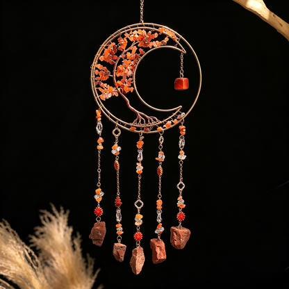 Amethyst Moon Suncatcher – Tree of Life Crystal Hanging Decor