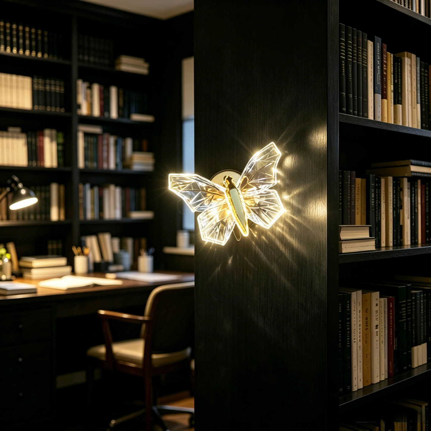 3D Crystal Butterfly Wall Lamp – LED Night Light for Romantic Bedroom Decor & Gift